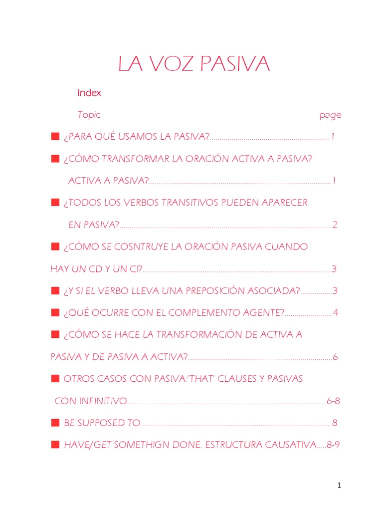 Transformación de Voz Pasiva en Verbos | PDF | Asunto (gramática) | Verbo
