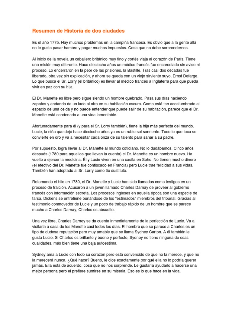 Resumen De Historia De Dos Ciudades Pdf Un Cuento Sobre Dos Ciudades Violencia