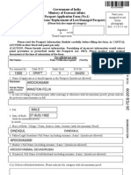 Government of India Ministry of External Affairs Passport Application Form