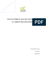 Ensayo Sobre El Rol Del Psicologo en El Ambito Laboral