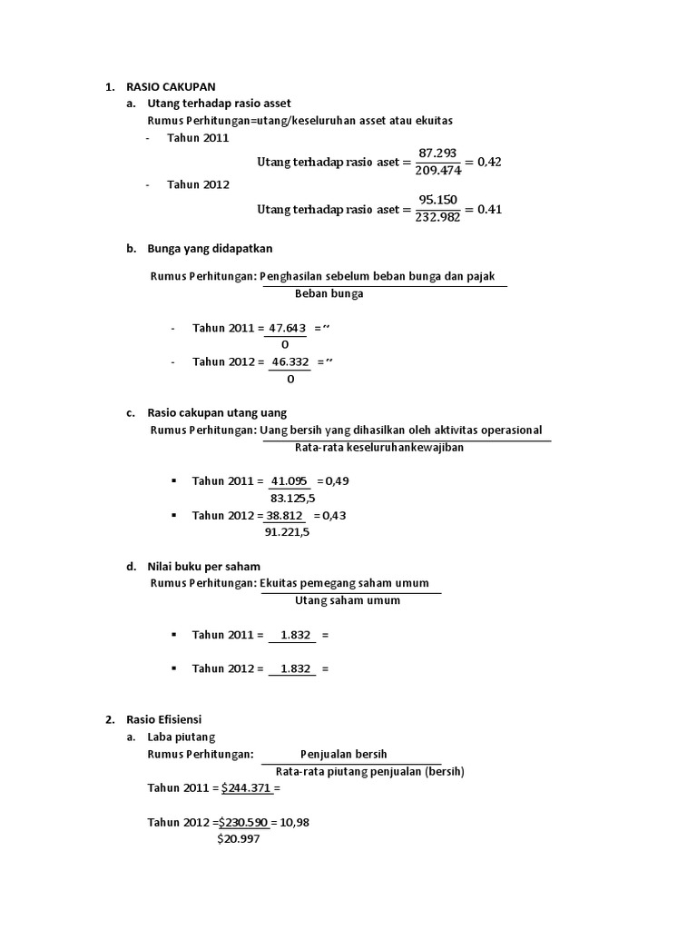 Rumus dan Analisis Rasio Keuangan | PDF | Hukum