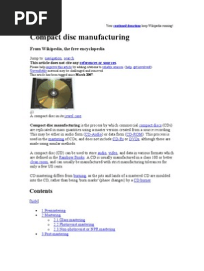 CD Manufacturing