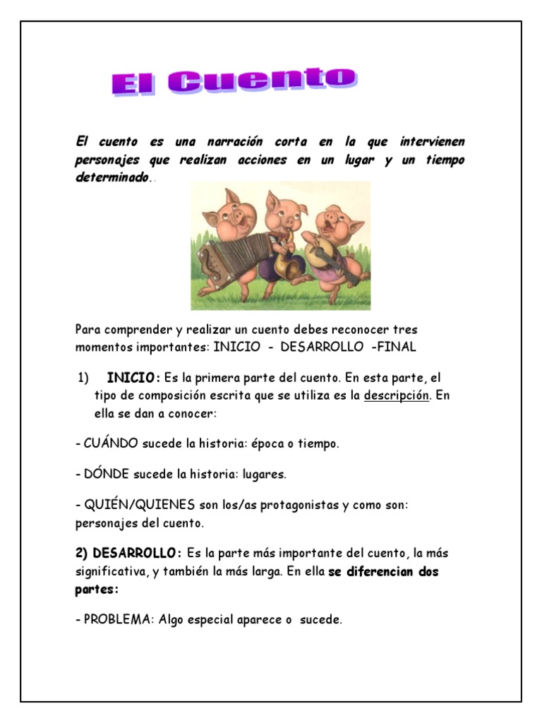 Estructura de un cuento: inicio, desarrollo y final | PDF