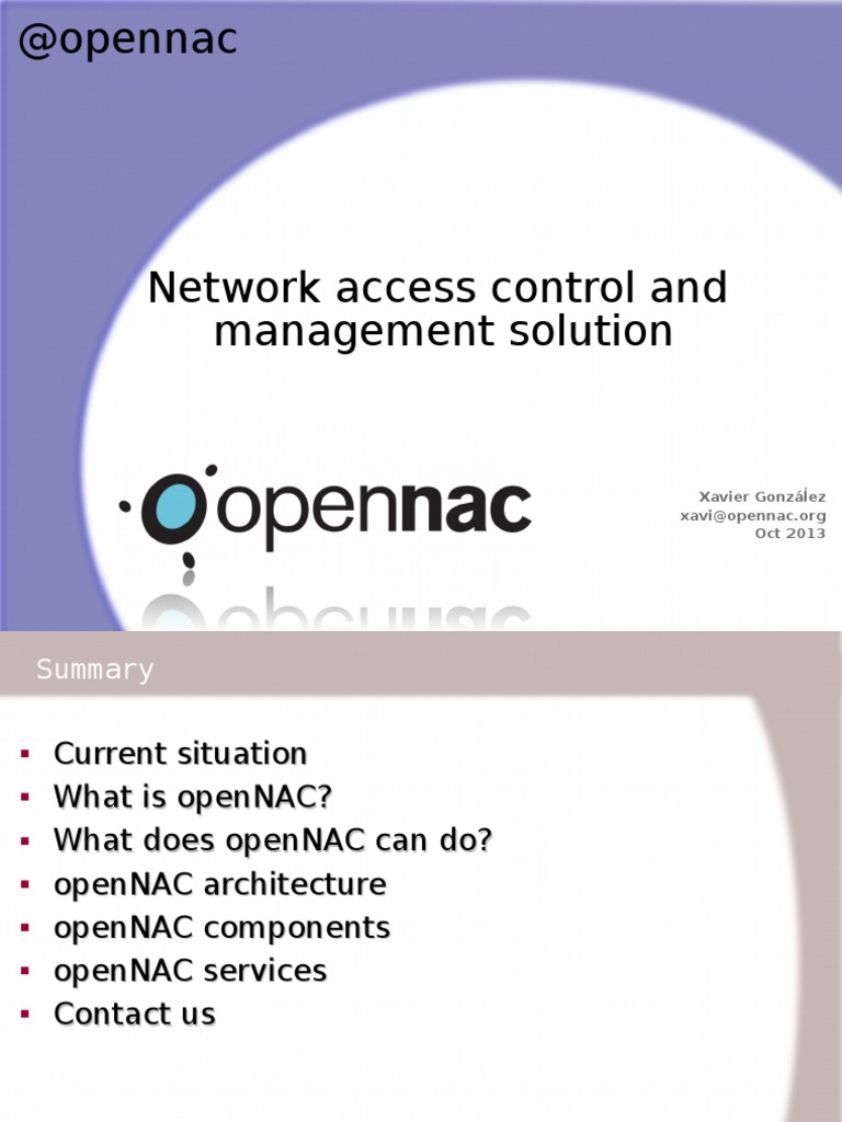 Overview Opennac Org Eng v9 | PDF | Radius | System Software
