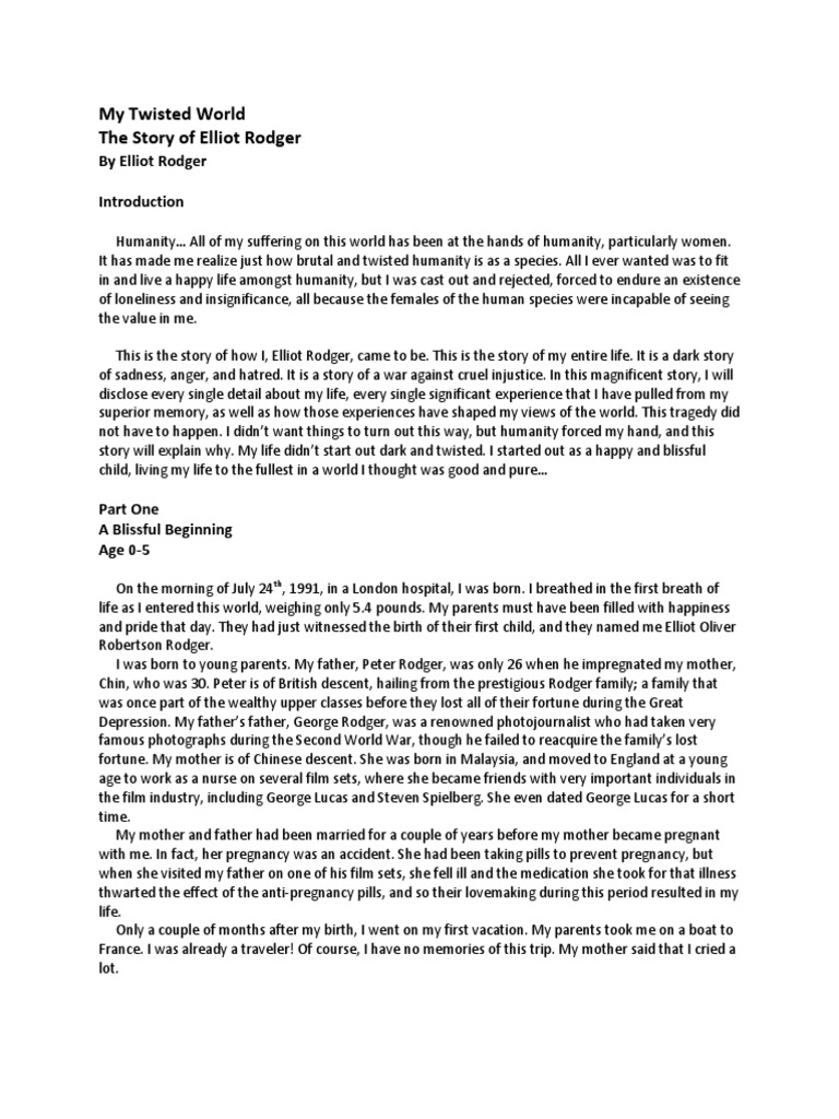 Manifesto of Elliot Rodger | PDF