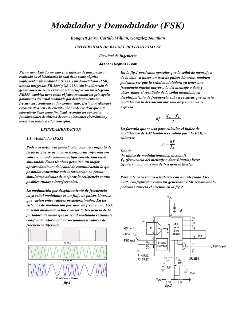 Implementación de Modulador y Demodulador FSK | PDF | Modulación ...