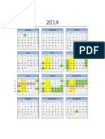 Calendario 2014 Excel Lunes a Domingo
