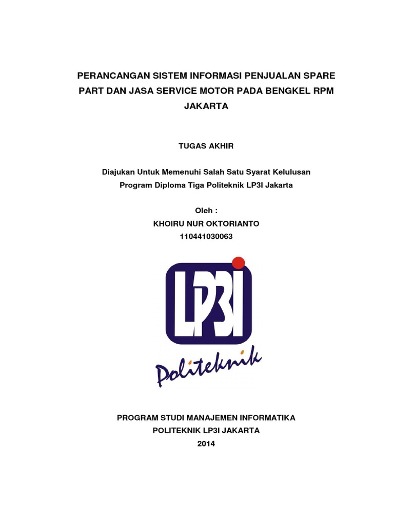 Contoh Tugas Akhir Lp3i