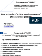 How to translate "shift to learning outcomes" philosophy into practice