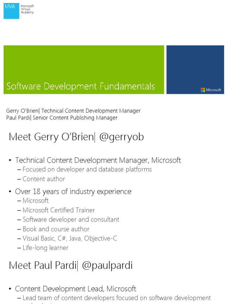 MVA Software Development Fundamentals Mod1 | PDF