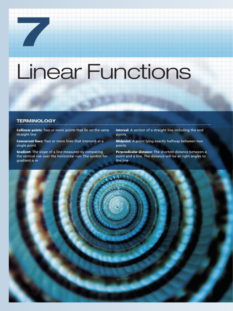 Math in Focus Year 11 2 Unit Ch7 Linear Function | PDF | Line (Geometry ...