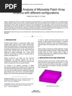 Review and Analysis of Microstrip Patch Array Antenna With Different Configurations