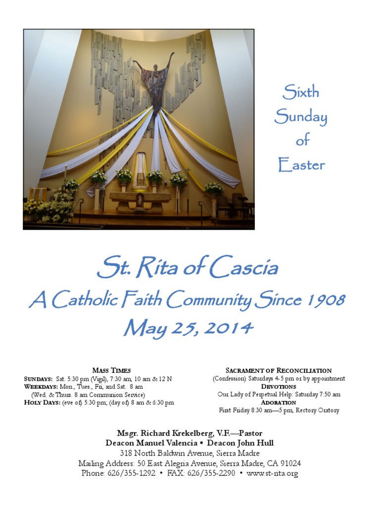 St. Rita Parish Bulletin 5/25/2014 PDF Eucharist Confirmation