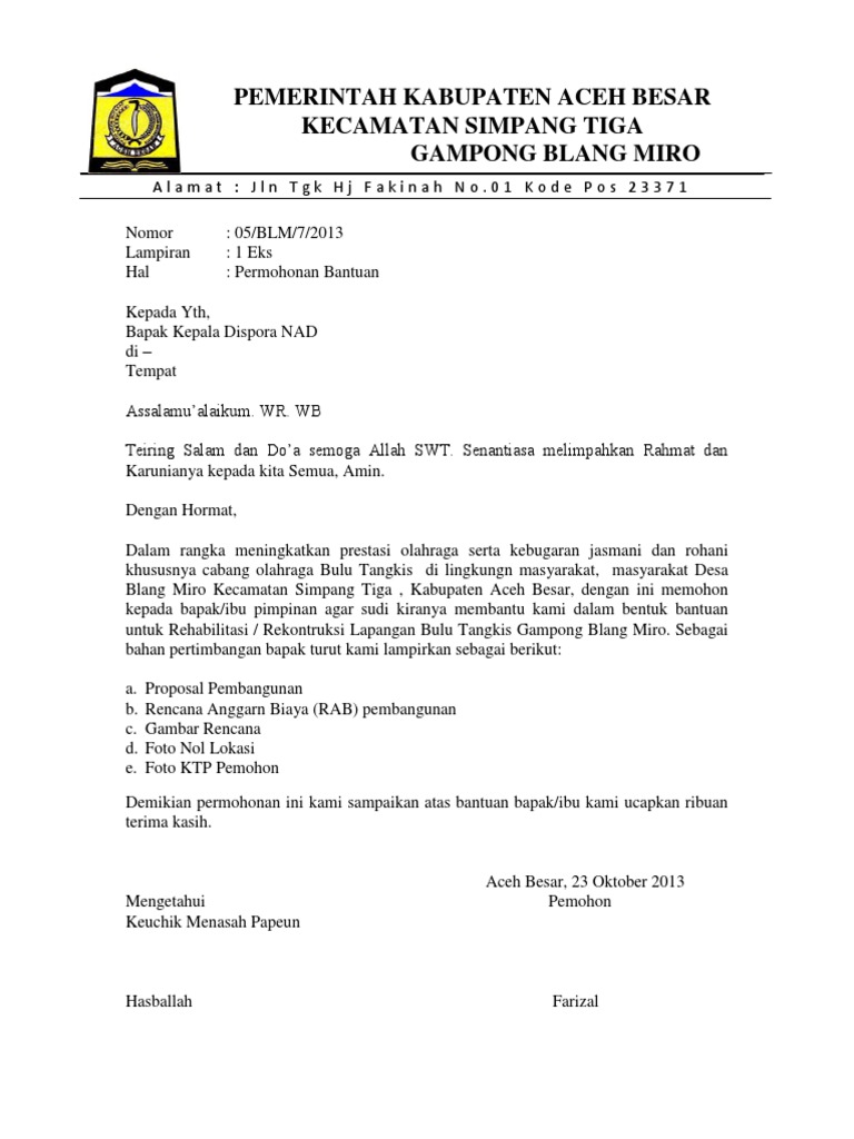 Proposal Lapangan Bulu Tangkis Docxblm Pdf