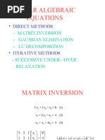 Linear Algebraic Equations: - Direct Methods