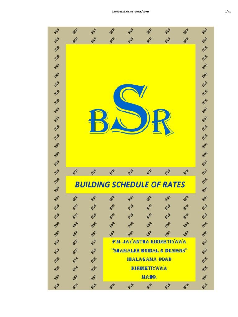 BSR Final | PDF | Cost | Excavation (Archaeology)