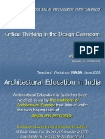 Architectural Education and Its Manifestation in The Classroom