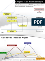 Ciclo de vida e processos do PMBOK para gerenciamento de projetos
