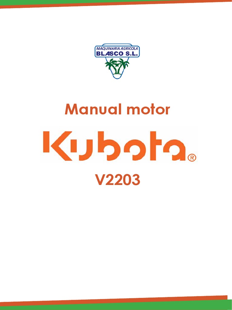 Manual Motor Kubota v2203 PDF