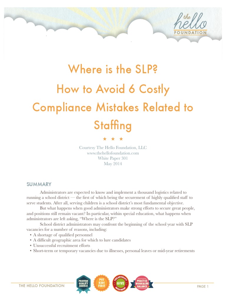 White Paper: Where Is The SLP? | PDF | Individualized Education Program ...
