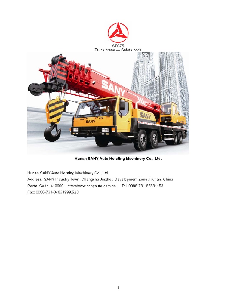 STC75 Truck Crane Safety Manual | PDF | Crane (Machine) | Wound