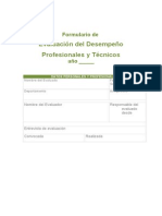 Formulario Evaluación Del Desempeño Profesionales y Técnicos