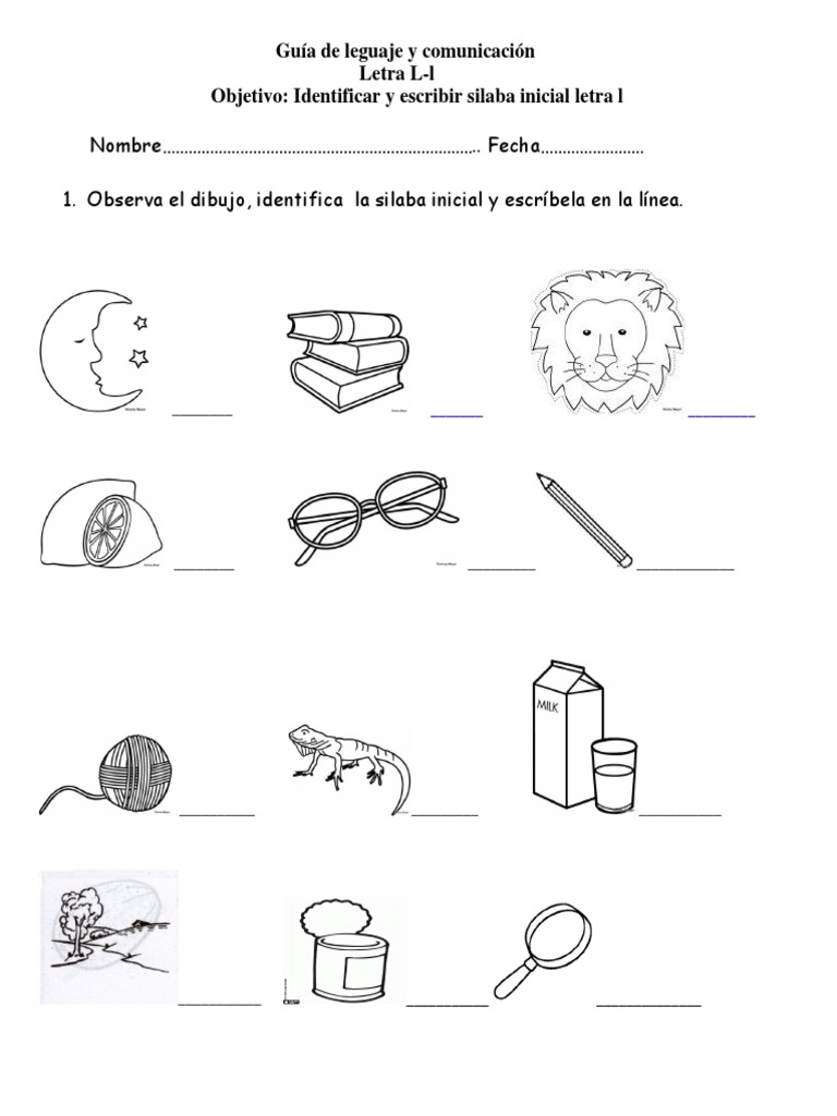 Guia De La Letra L
