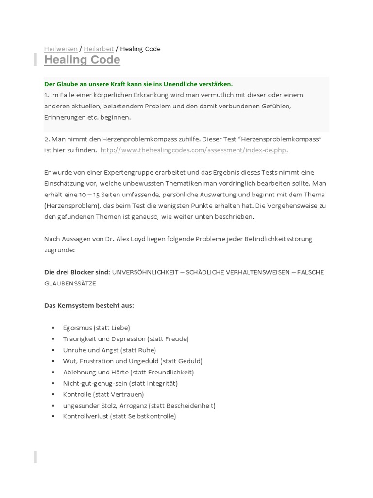 Healing Code | PDF