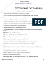 The Golden Verses of Pythagoras