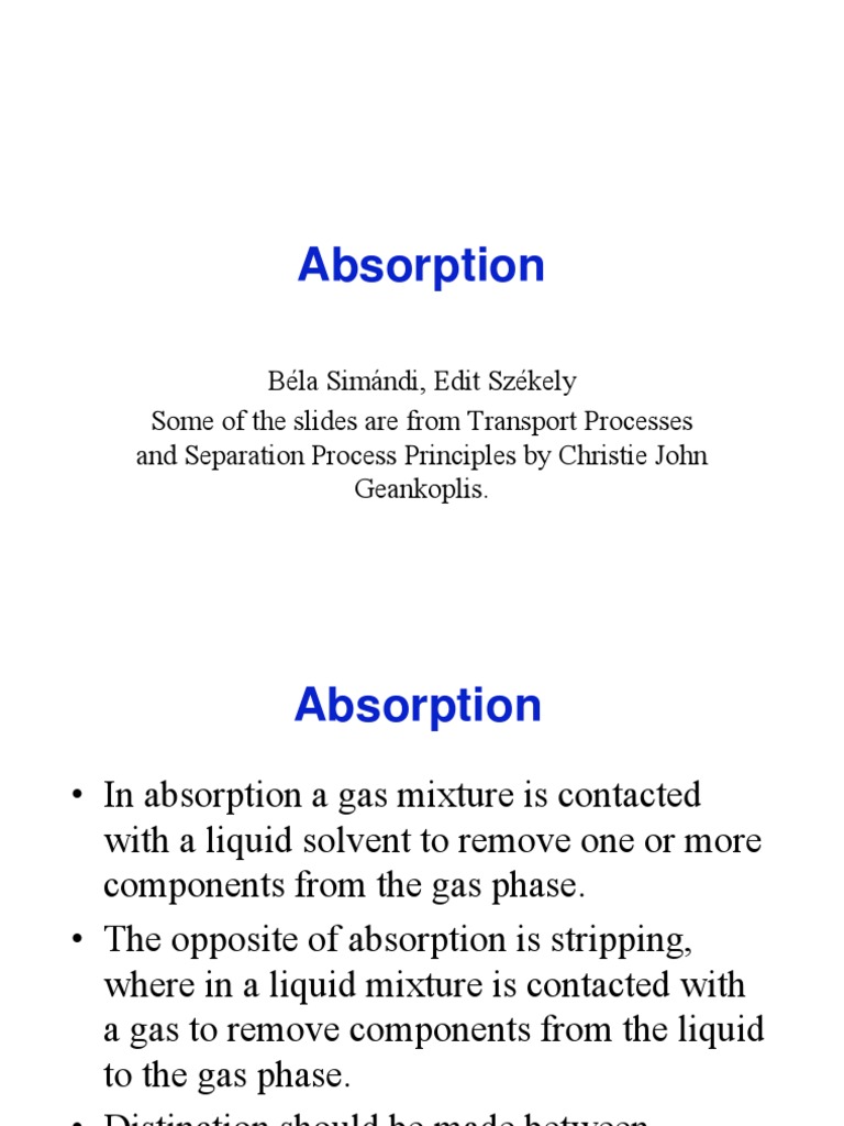 Absorption Chemical Equilibrium Absorption (Chemistry)