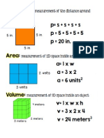 perimeter area volume formula