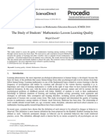 The Study of Students' Mathematics Lesson Learning Quality