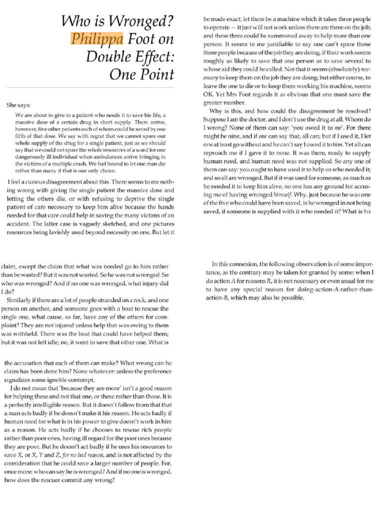 G E M Anscombe Who Is Wronged Foot | PDF
