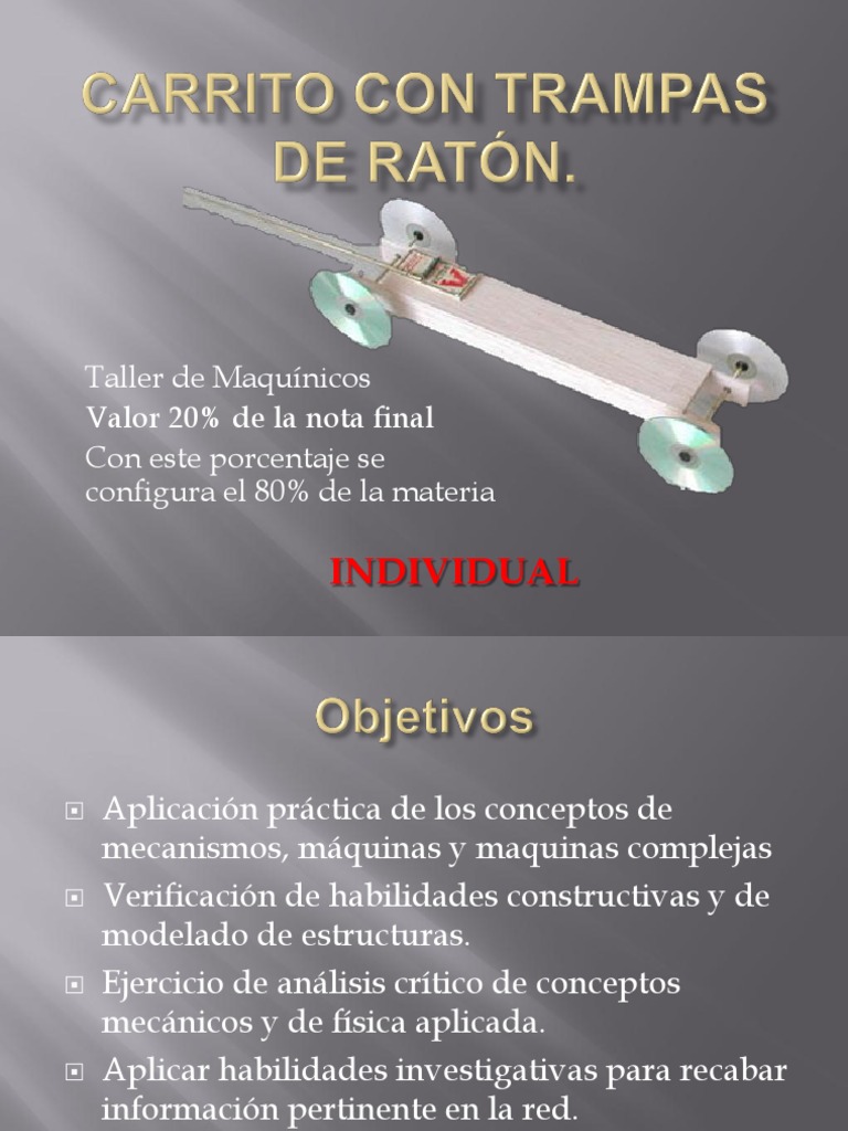 Carrito Con Trampas de Ratón | PDF | Energía cinética | Movimiento (física)