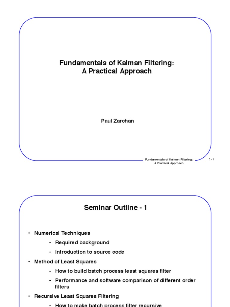 Fundamentals of Kalman Filtering - A Practical Approach | PDF | Kalman ...