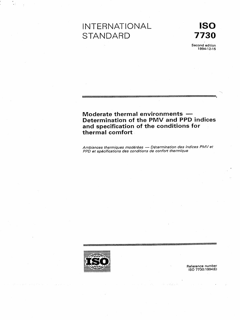 Iso 7730 1994 | PDF