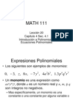 Leccin 20 Introduccin A Polinomios y Ecuaciones Polinomiales 41 1225395