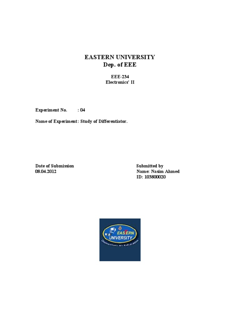 Eastern University Dep. of EEE | PDF
