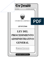 Ley #27444 - Ley Del Procedimiento Administrativo General