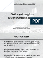 Efeitos Psicológicos Do Confinamento Solitário: Regime Disciplinar Diferenciado-RDD