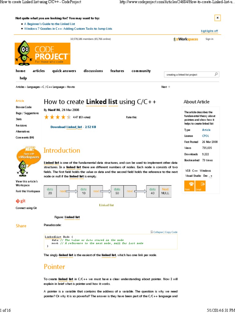 Linked list program in c with explanation image