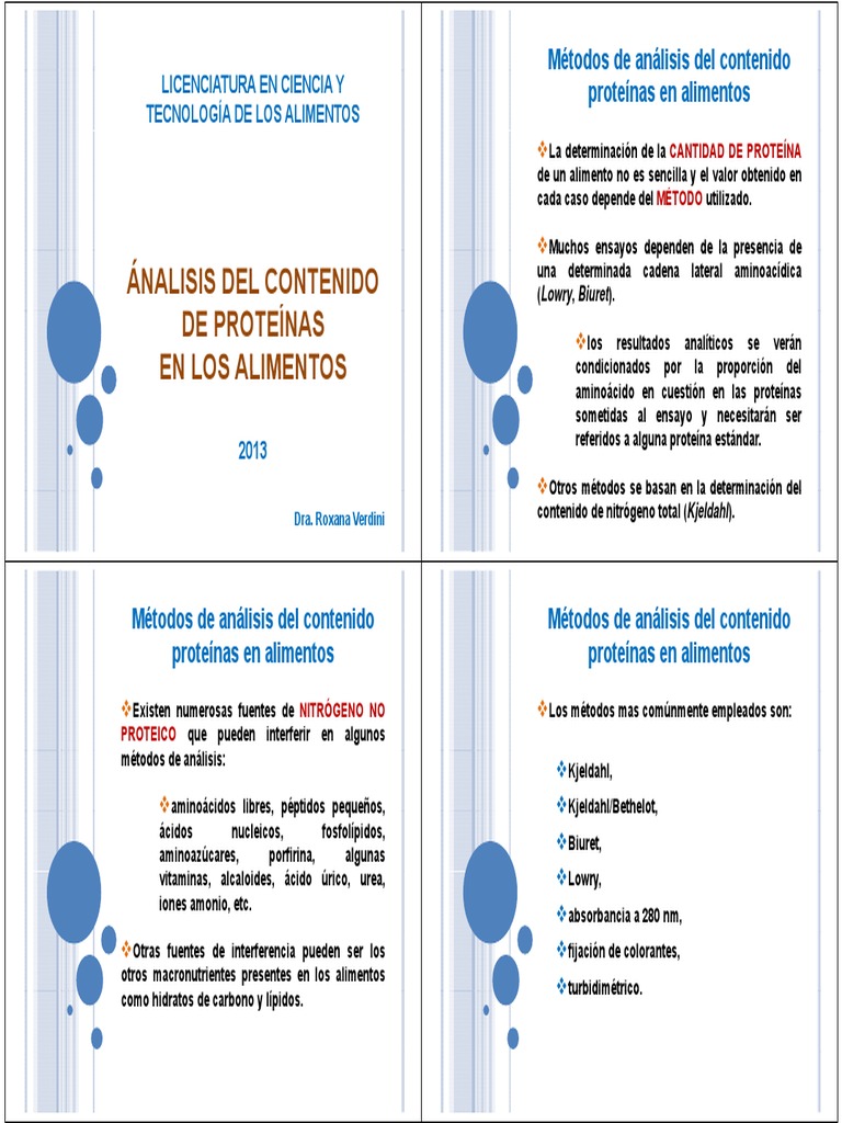 Factor de Conversion Kjeldahl PDF Proteínas Amoníaco