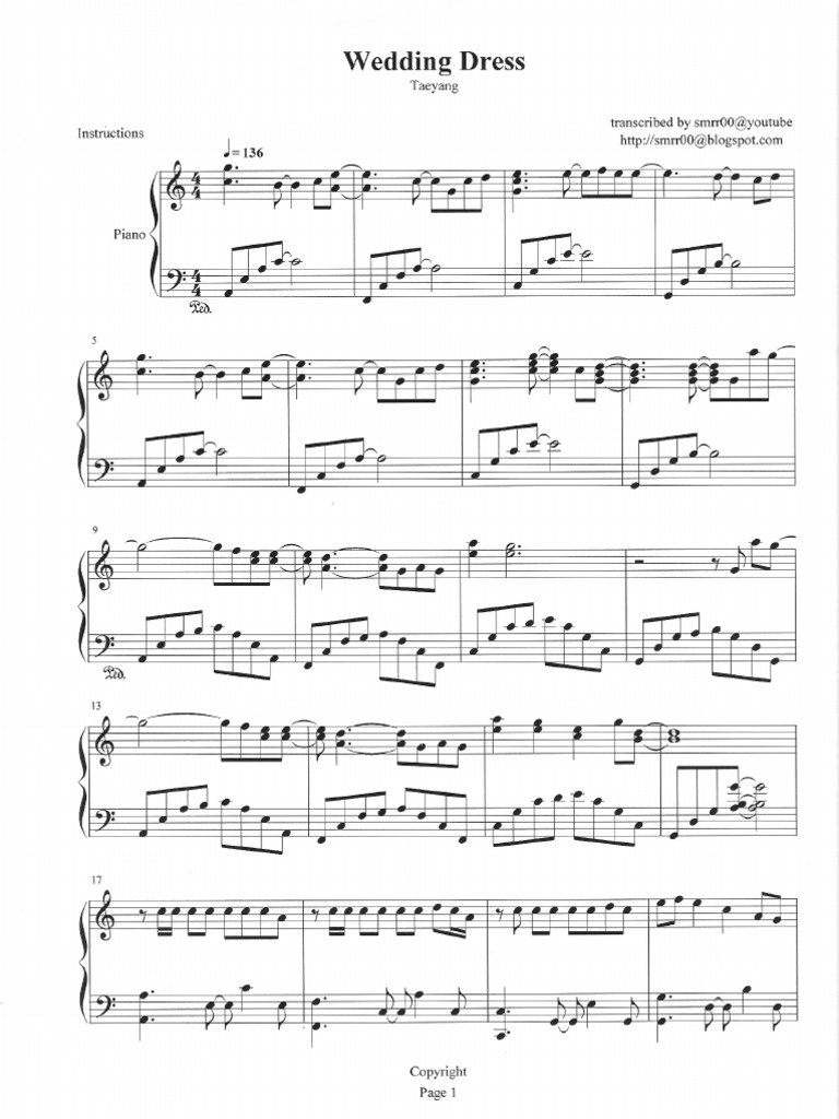 Taeyang Wedding Dress Transcribed By Smrr00