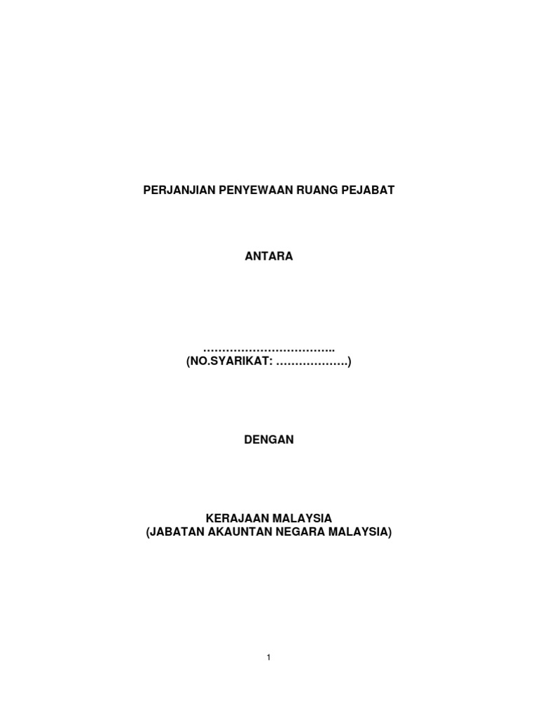 Sample Perjanjian Penyewaan