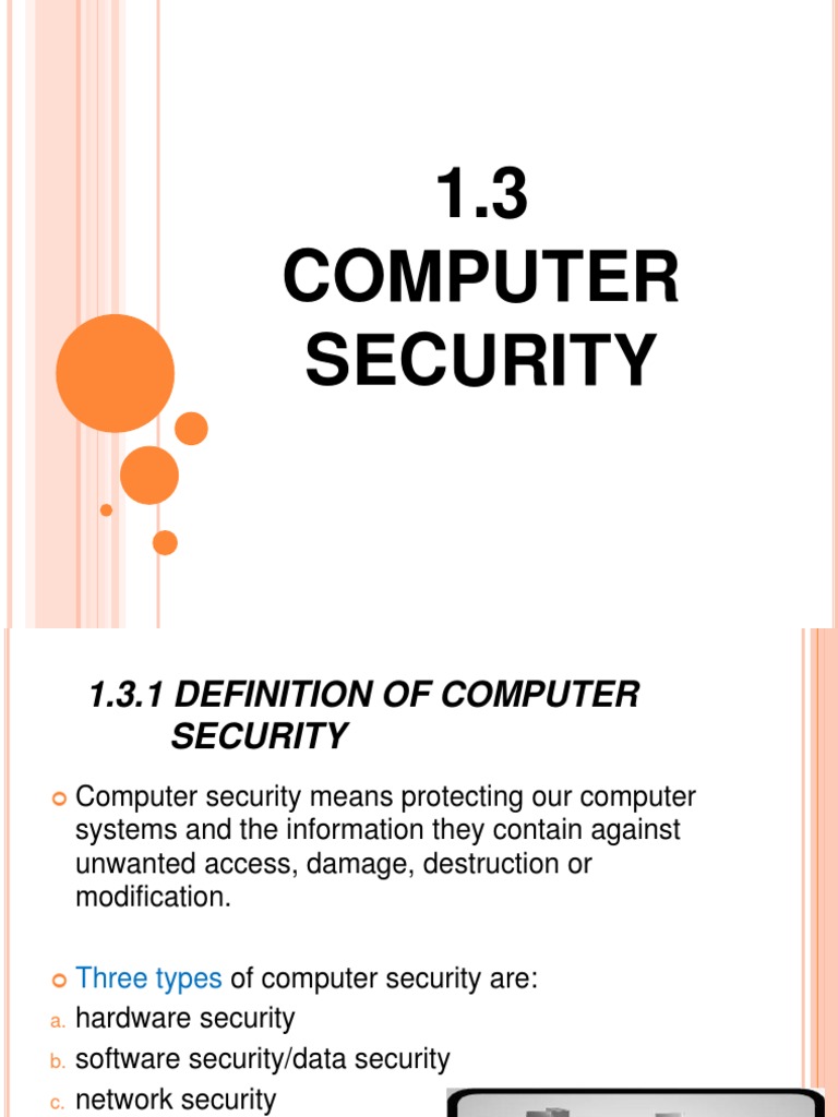 1.3 Compyter Security | PDF | Computer Security | Security