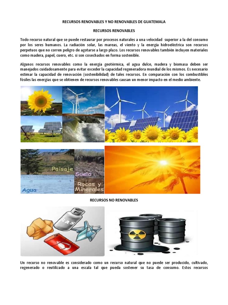 Recursos Renovables y No Renovables de Guatemala