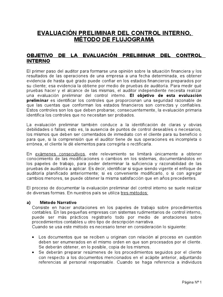Evaluación de Control Interno | PDF | Auditoría financiera | Contabilidad