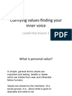 Clarifying Values-Finding Your Inner Voice