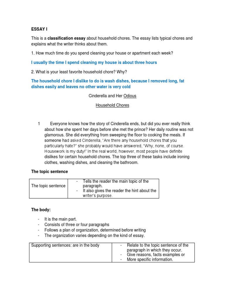 Essay Housekeeping Clothing