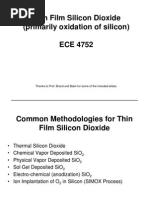 Thin Film Silicon Dioxide (Primarily Oxidation of Silicon) ECE 4752